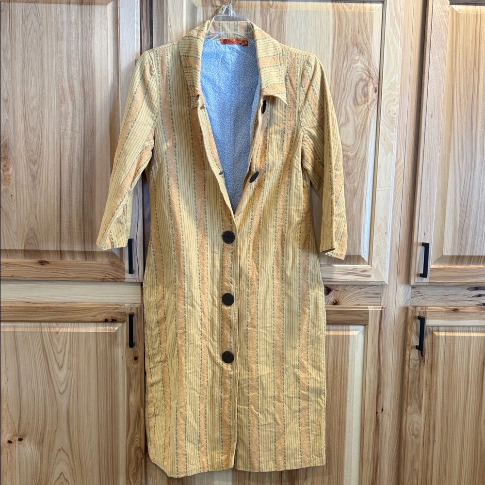 Vintage Kit Cornell Women's Button Up Artsy Cottagecore Cotton Coat Jacket Sz S